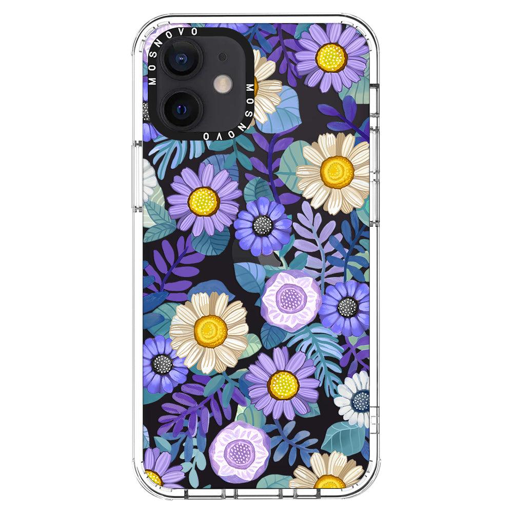 Purple Floral Phone Case - iPhone 12 Case - MOSNOVO