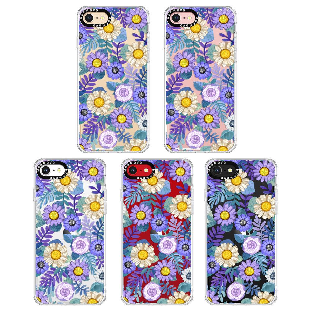 Purple Floral Phone Case - iPhone 7 Case - MOSNOVO