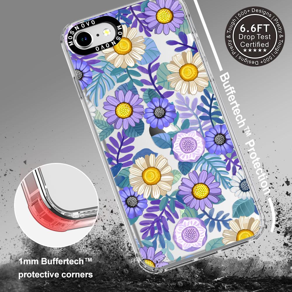 Purple Floral Phone Case - iPhone 7 Case - MOSNOVO