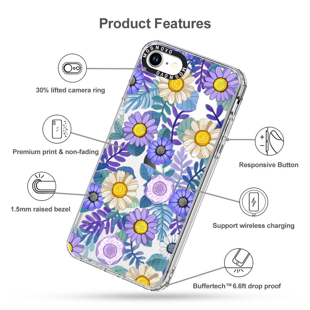 Purple Floral Phone Case - iPhone 7 Case - MOSNOVO