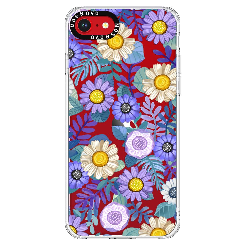 Purple Floral Phone Case - iPhone SE 2020 Case - MOSNOVO