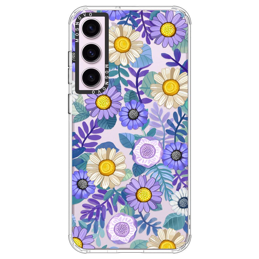 Purple Floral Phone Case - Samsung Galaxy S23 Plus Case - MOSNOVO