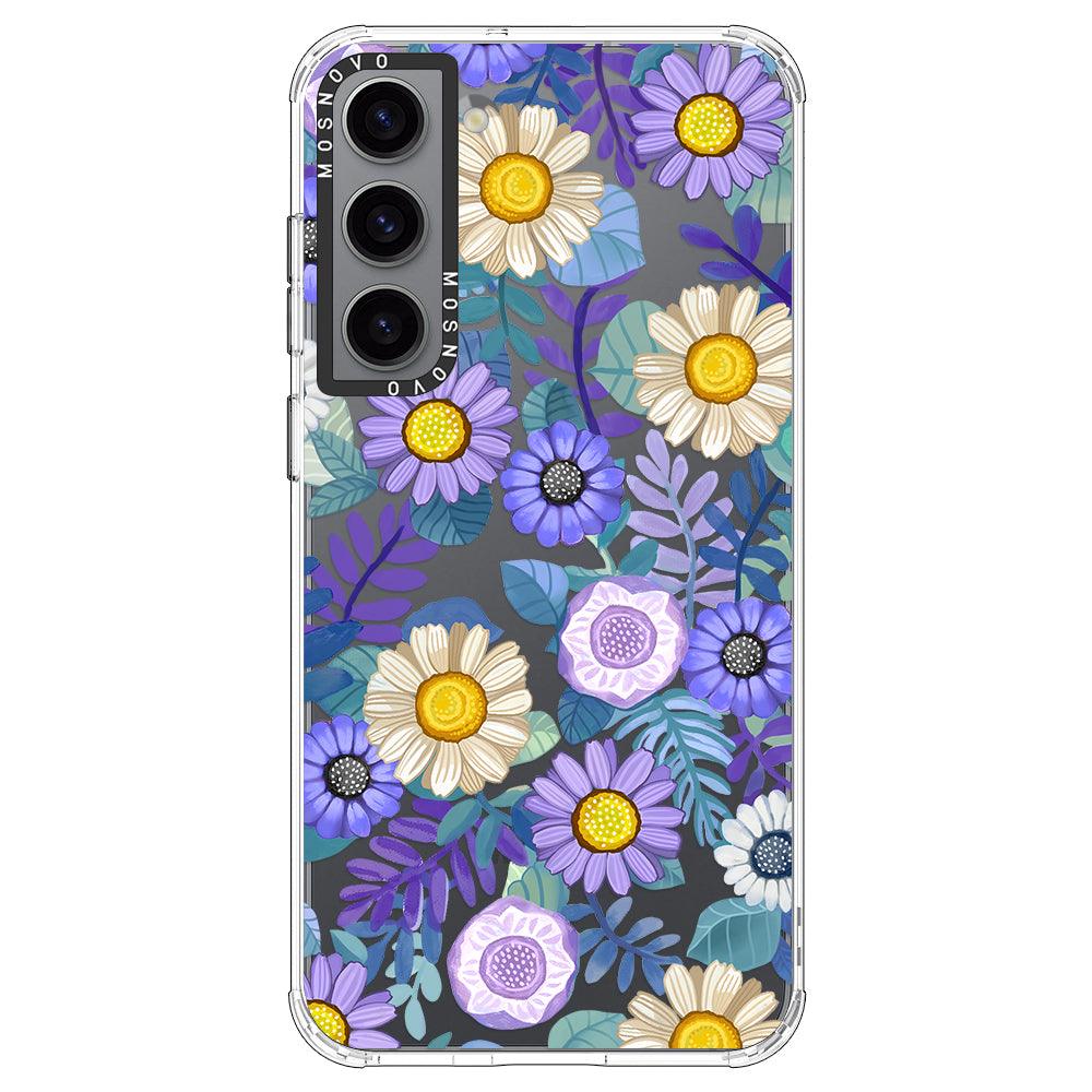 Purple Floral Phone Case - Samsung Galaxy S23 Plus Case - MOSNOVO