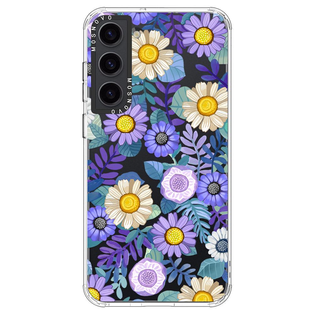 Purple Floral Phone Case - Samsung Galaxy S23 Plus Case - MOSNOVO