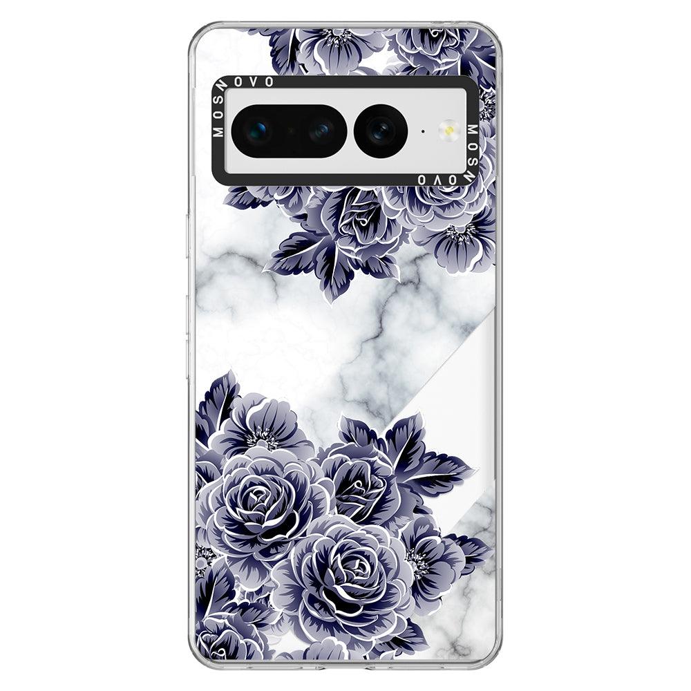 Purple Flower Marble Phone Case - Google Pixel 7 Pro Case - MOSNOVO