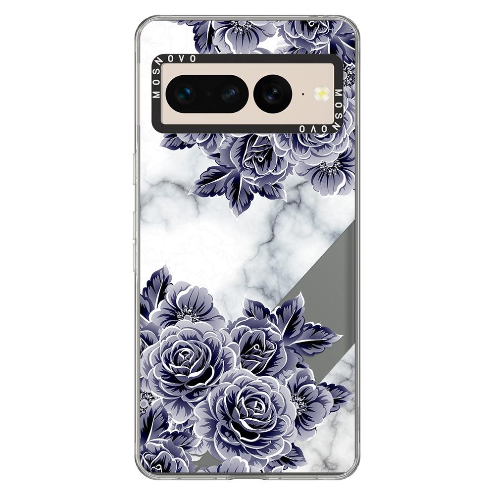 Purple Flower Marble Phone Case - Google Pixel 7 Pro Case - MOSNOVO