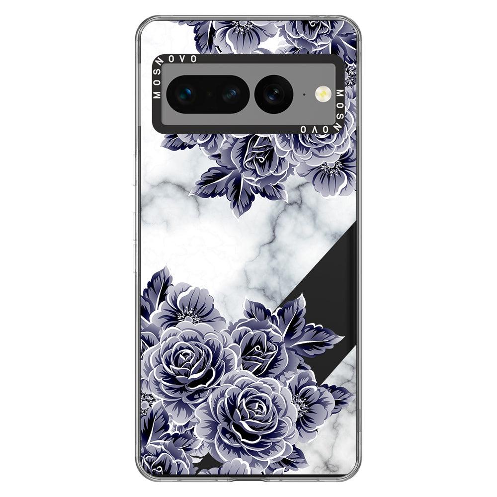 Purple Flower Marble Phone Case - Google Pixel 7 Pro Case - MOSNOVO