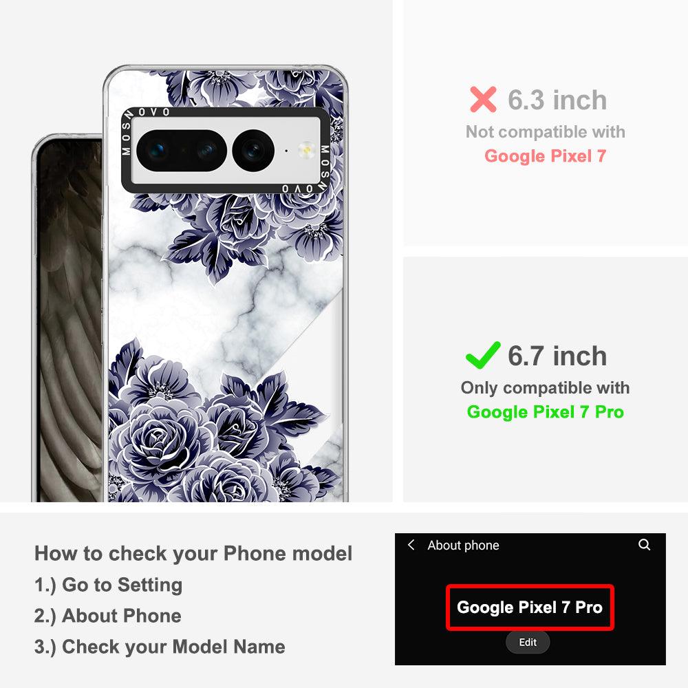 Purple Flower Marble Phone Case - Google Pixel 7 Pro Case - MOSNOVO