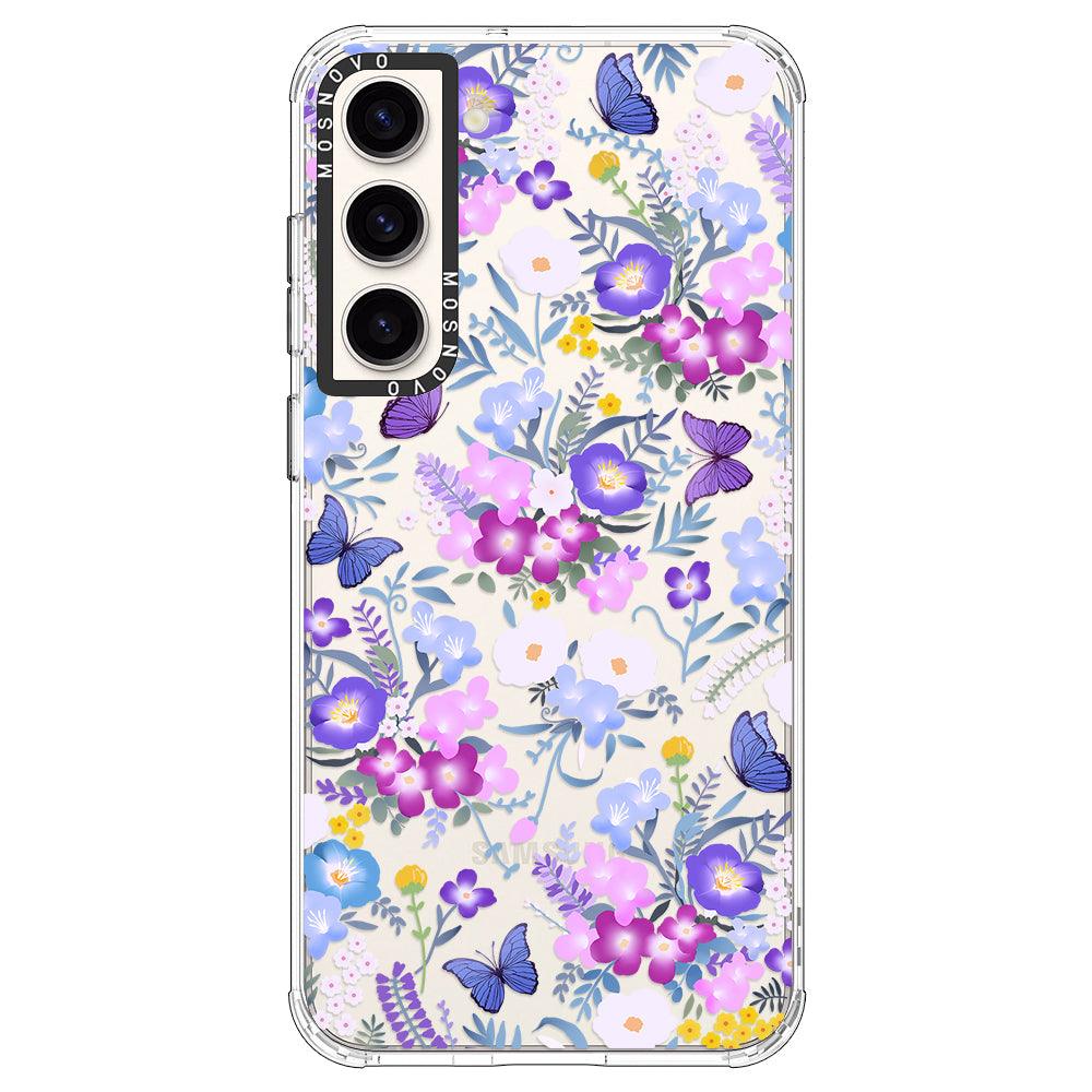 Purple Peri Nemophila Flower Phone Case - Samsung Galaxy S23 Plus Case - MOSNOVO