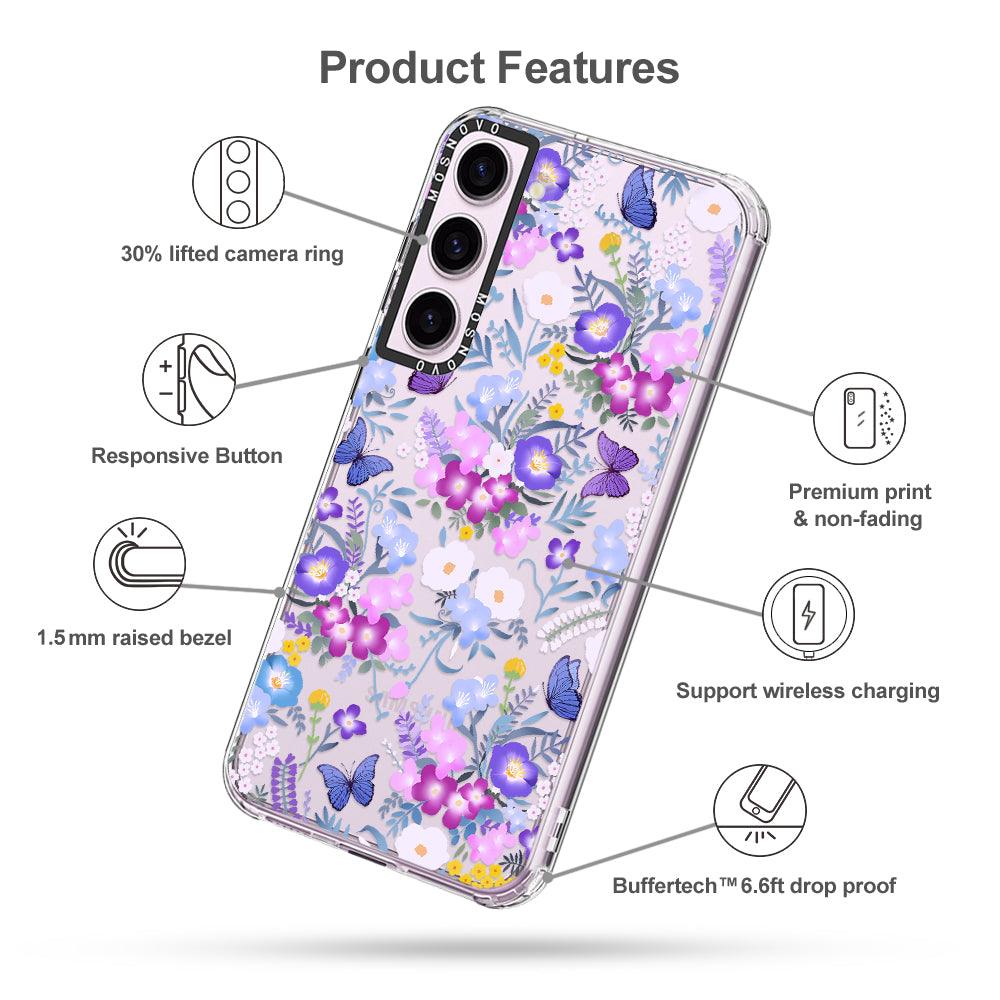 Purple Peri Nemophila Flower Phone Case - Samsung Galaxy S23 Plus Case - MOSNOVO