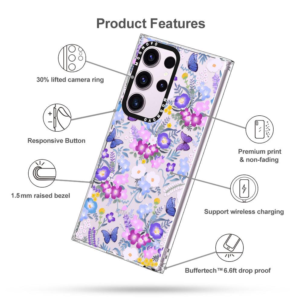 Purple Peri Nemophila Flower Phone Case - Samsung Galaxy S23 Ultra Case - MOSNOVO