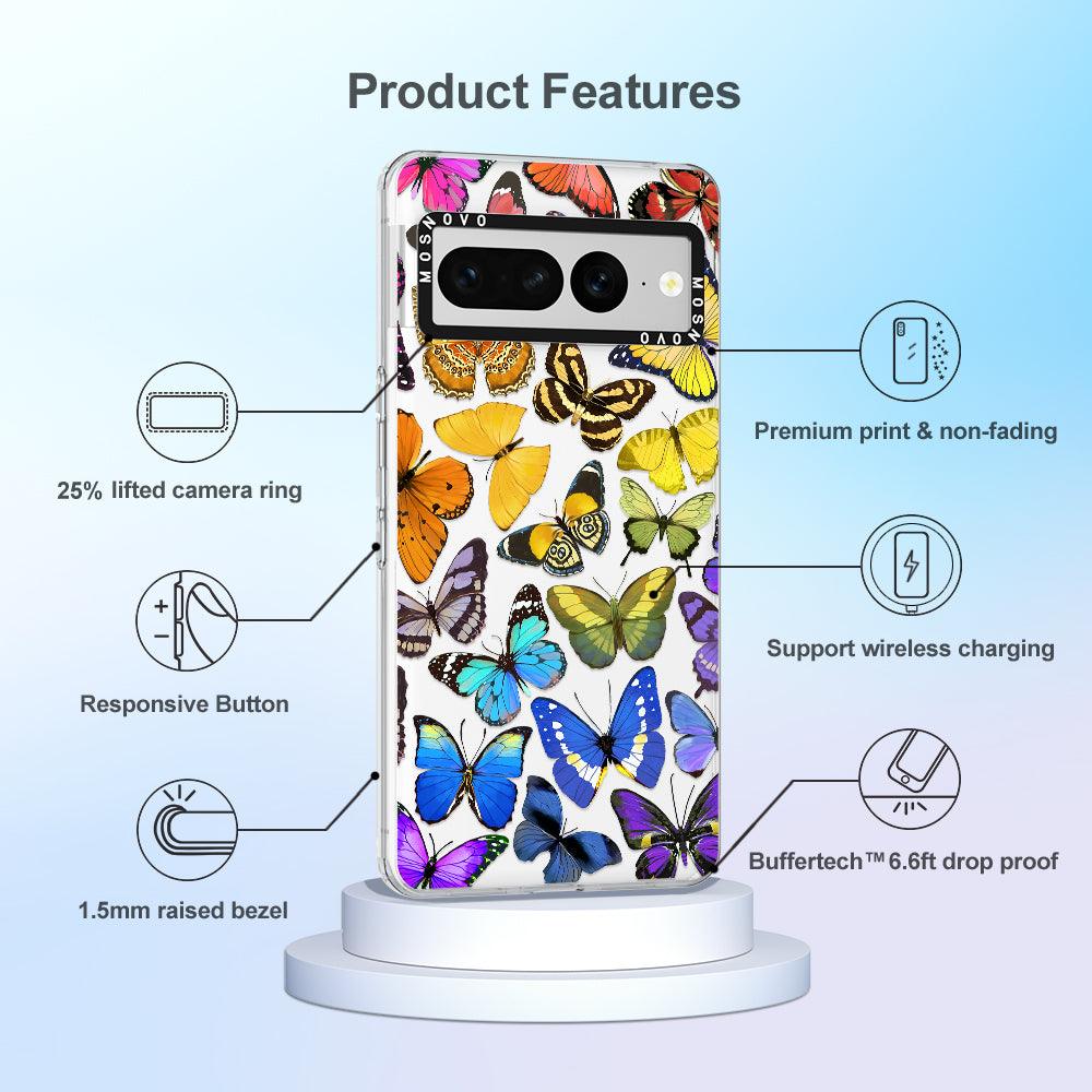 Rainbow Butterfly Phone Case - Google Pixel 7 Pro Case - MOSNOVO