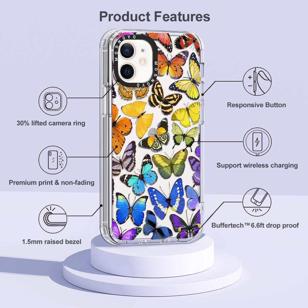 Rainbow Butterfly Phone Case - iPhone 12 Case - MOSNOVO