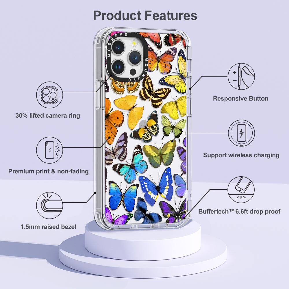 Rainbow Butterfly Phone Case - iPhone 12 Pro Max Case - MOSNOVO