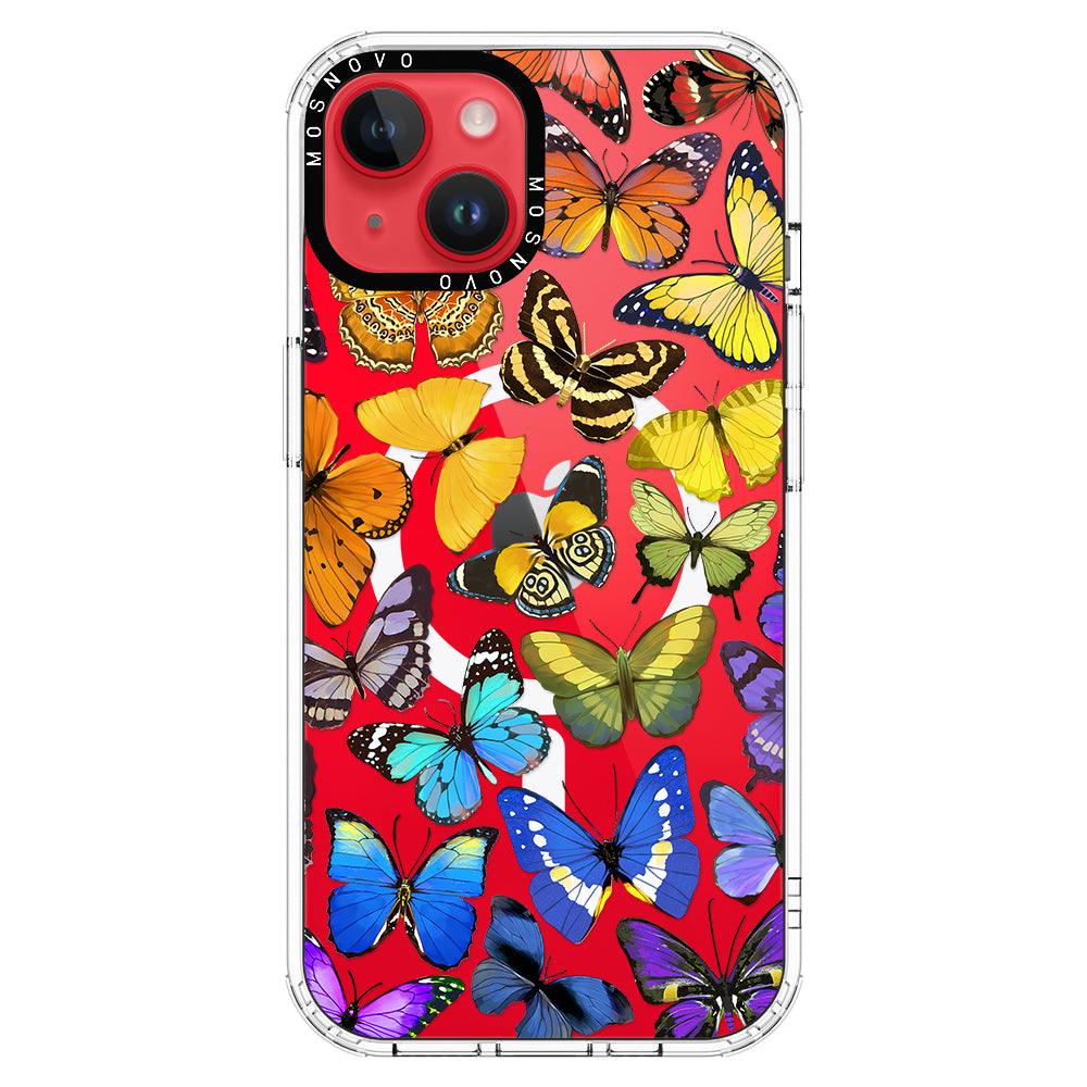 Rainbow Butterfly Phone Case - iPhone 14 Plus Case - MOSNOVO