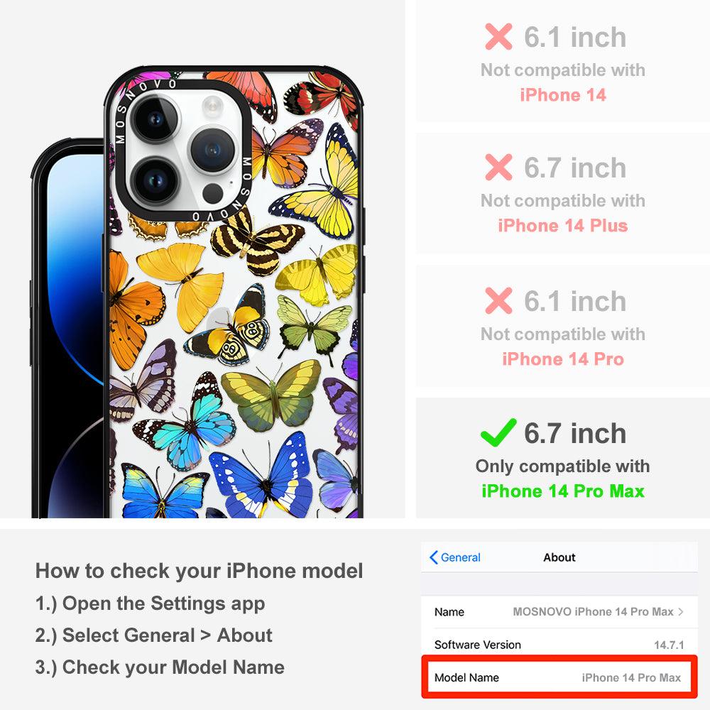 Rainbow Butterfly Phone Case - iPhone 14 Pro Max Case - MOSNOVO