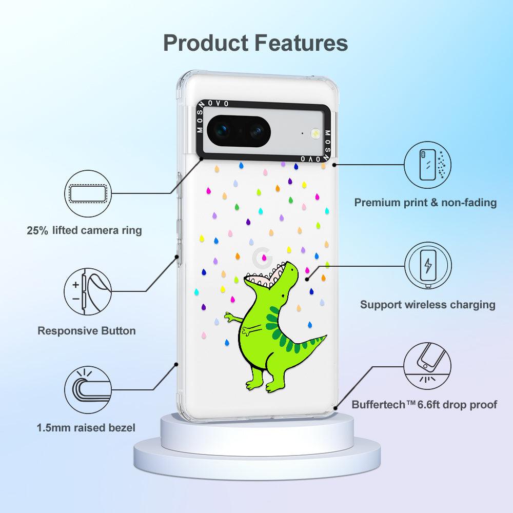 Rainbow Dinosaur Phone Case - Google Pixel 7 Case - MOSNOVO