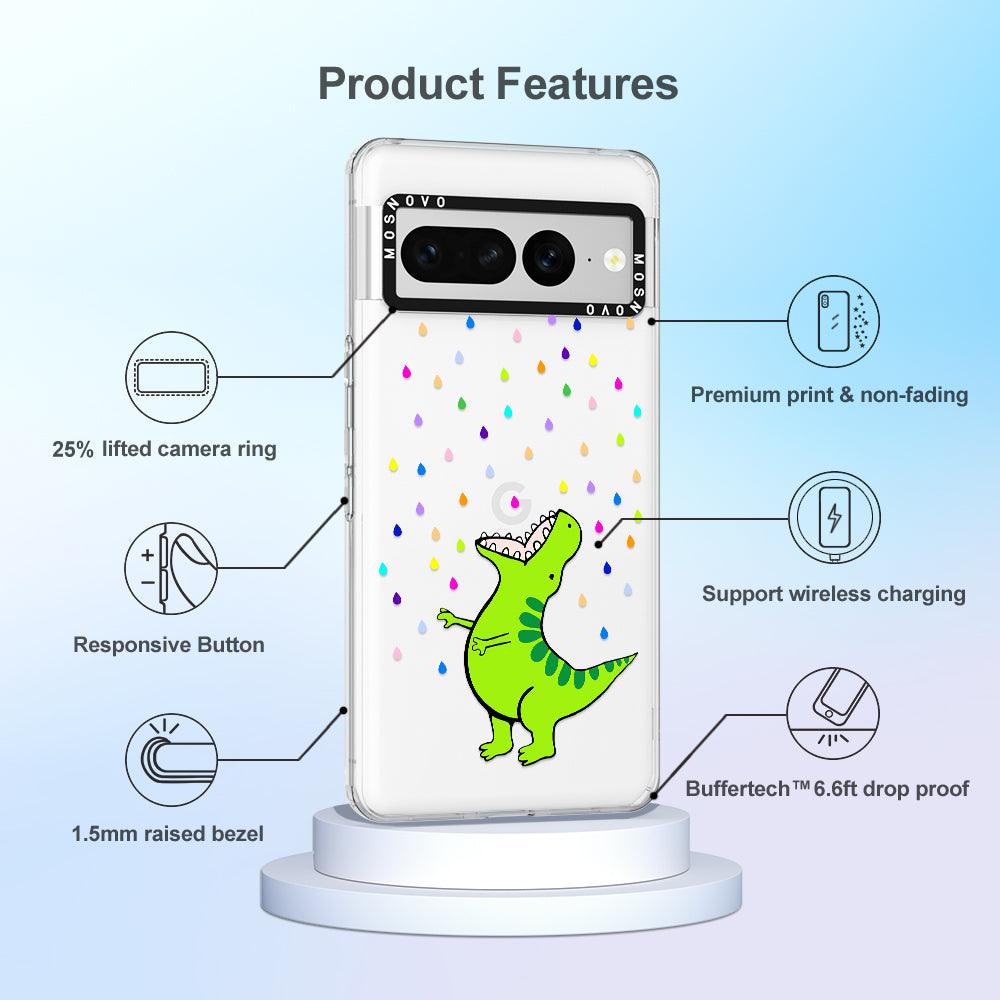 Rainbow Dinosaur Phone Case - Google Pixel 7 Pro Case - MOSNOVO