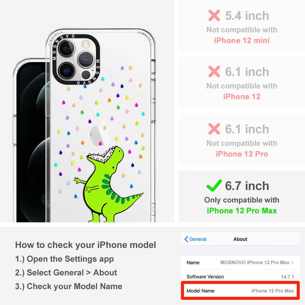 Rainbow Dinosaur Phone Case - iPhone 12 Pro Max Case - MOSNOVO