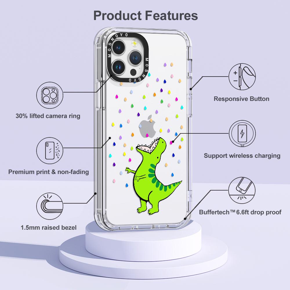 Rainbow Dinosaur Phone Case - iPhone 12 Pro Max Case - MOSNOVO