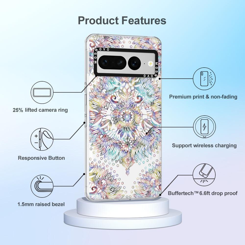 Rainbow Mandala Phone Case - Google Pixel 7 Pro Case - MOSNOVO