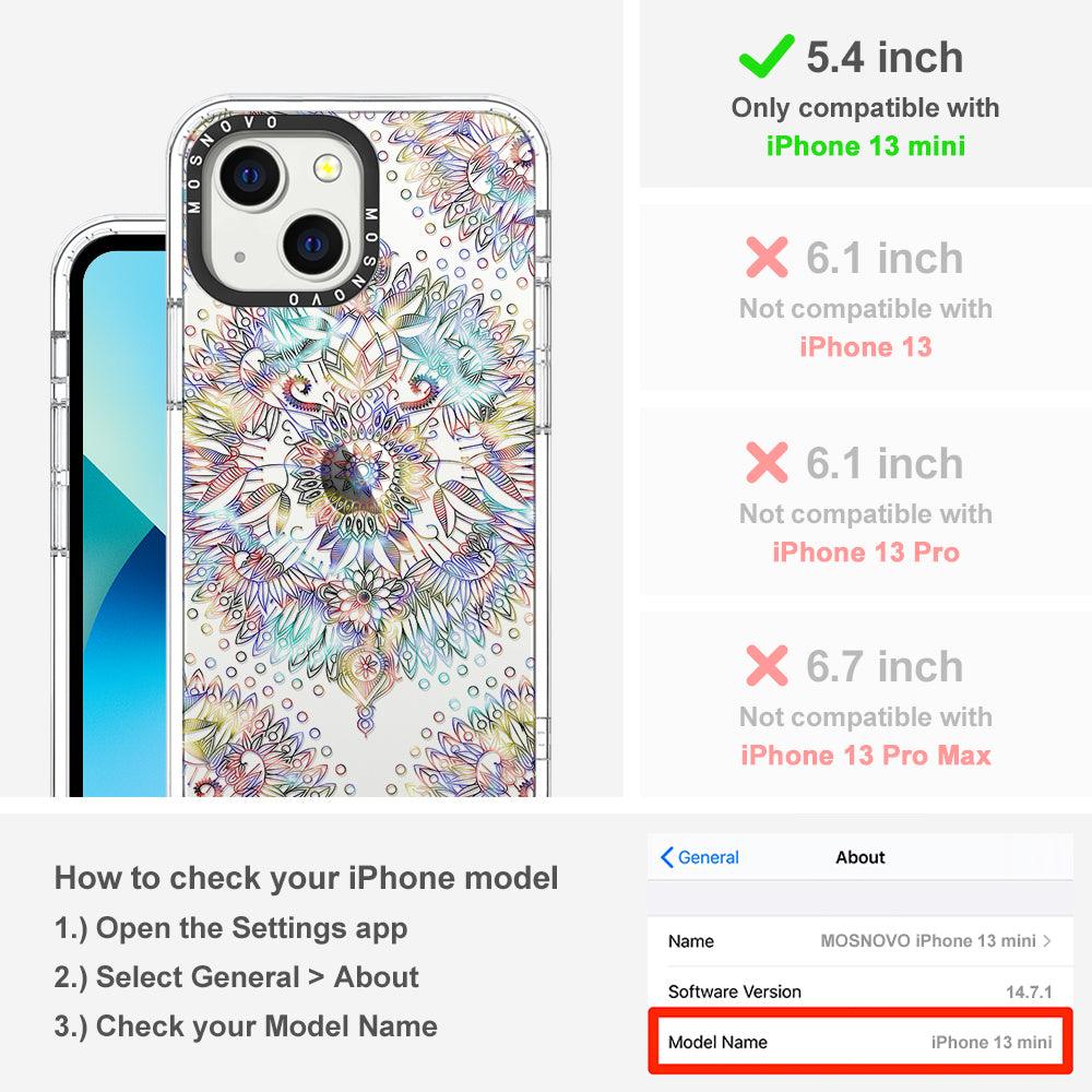Rainbow Mandala Phone Case - iPhone 13 Mini Case - MOSNOVO