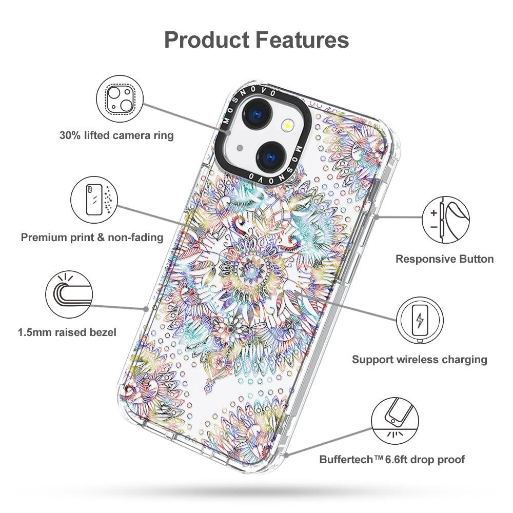 Rainbow Mandala Phone Case - iPhone 13 Mini Case - MOSNOVO