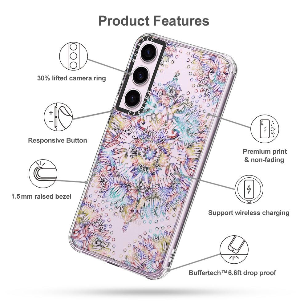 Rainbow Mandala Phone Case - Samsung Galaxy S23 Case - MOSNOVO