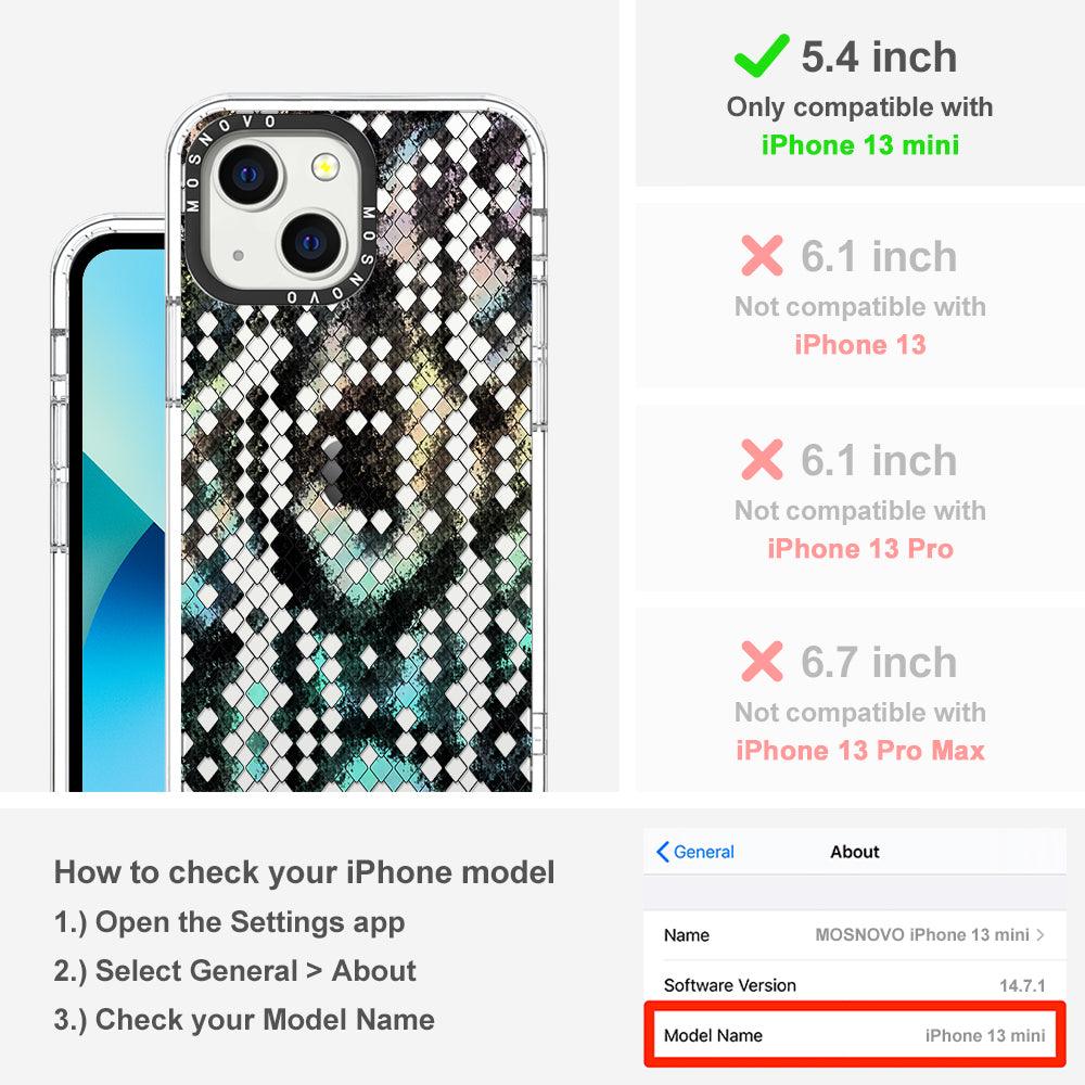 Rainbow Snake Print Phone Case - iPhone 13 Mini Case - MOSNOVO