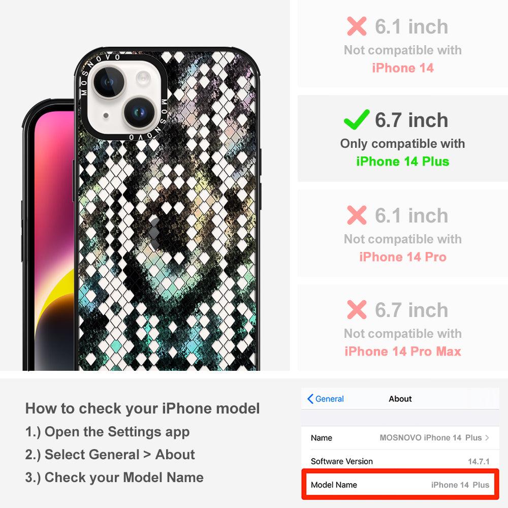 Rainbow Snake Print Phone Case - iPhone 14 Plus Case - MOSNOVO