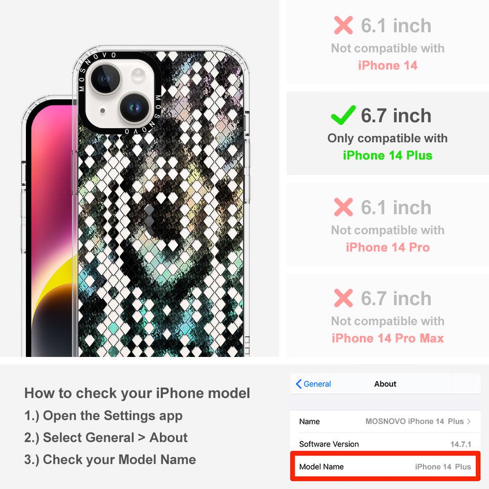 Rainbow Snake Print Phone Case - iPhone 14 Plus Case - MOSNOVO