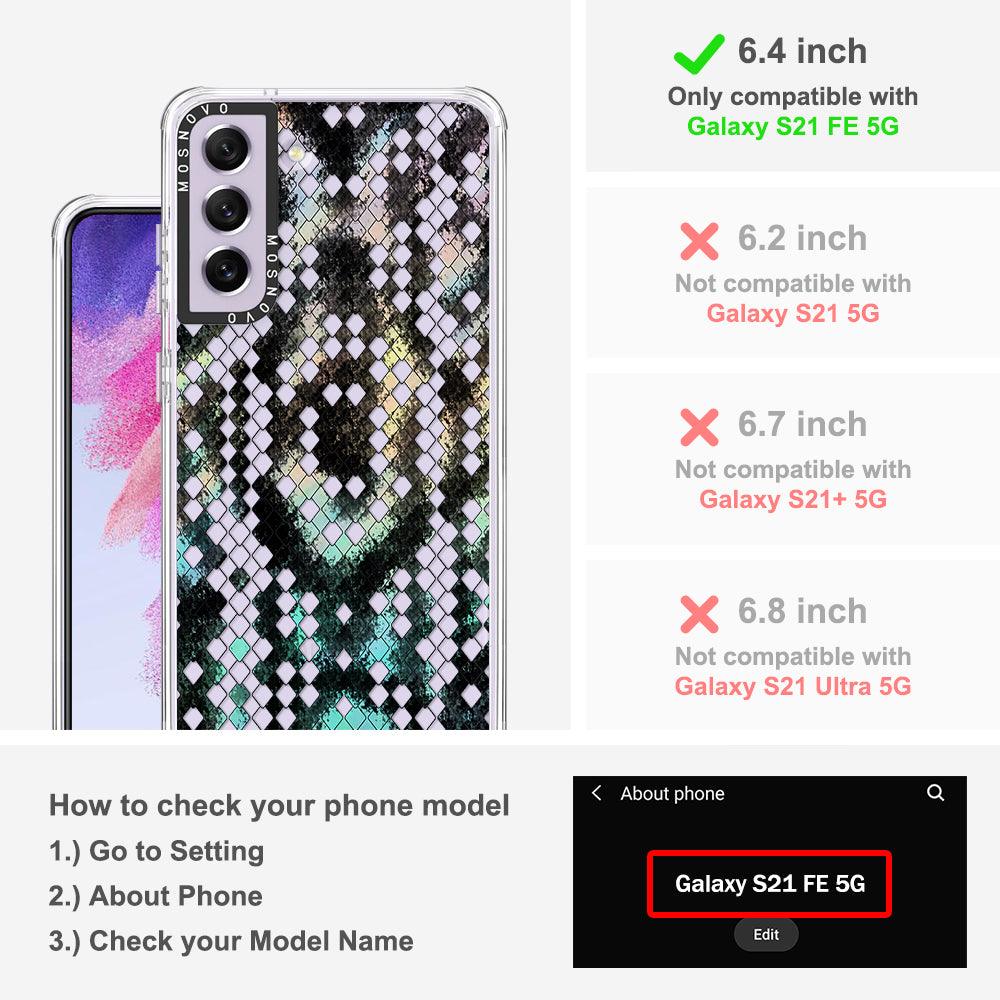 Rainbow Snake Print Phone Case - Samsung Galaxy S21 FE Case - MOSNOVO