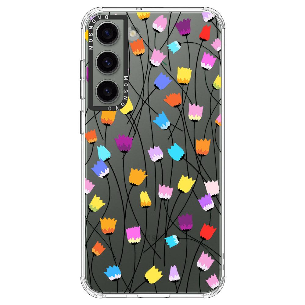 Rainbow Tulips Phone Case - Samsung Galaxy S23 Plus Case - MOSNOVO