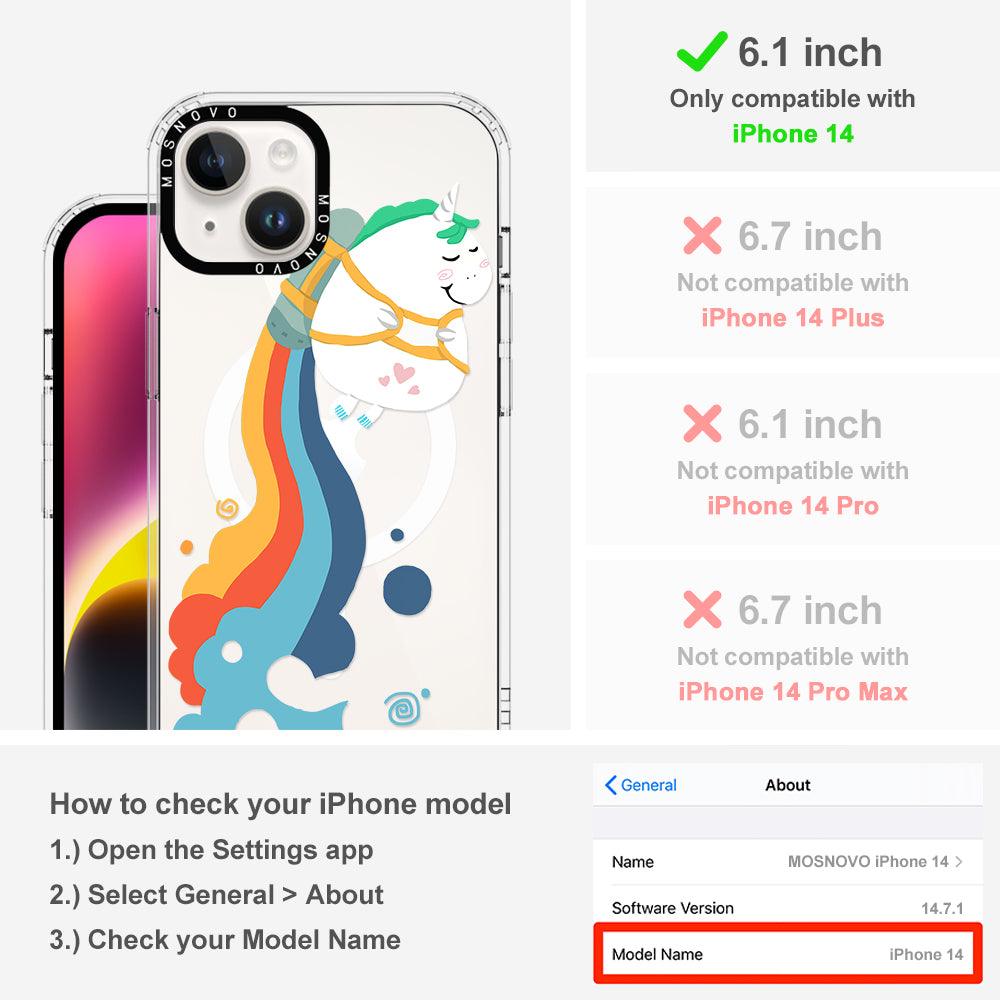 Cute Rainbow Unicorn Phone Case - iPhone 14 Case - MOSNOVO