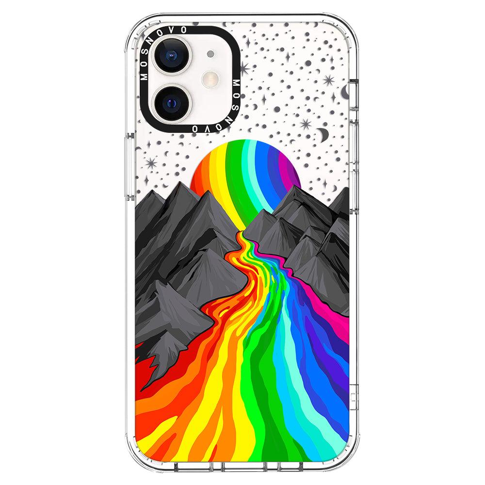 Rainbow Volcano Phone Case - iPhone 12 Mini Case - MOSNOVO