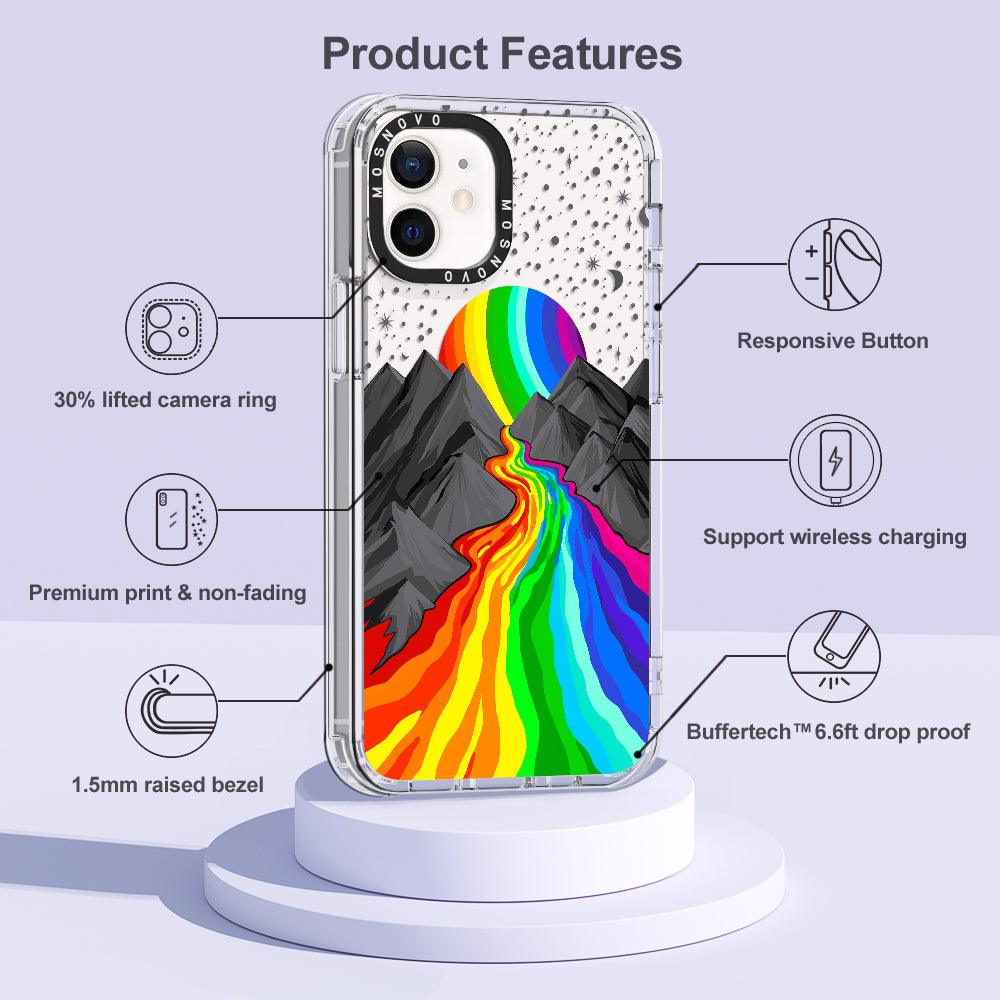 Rainbow Volcano Phone Case - iPhone 12 Mini Case - MOSNOVO