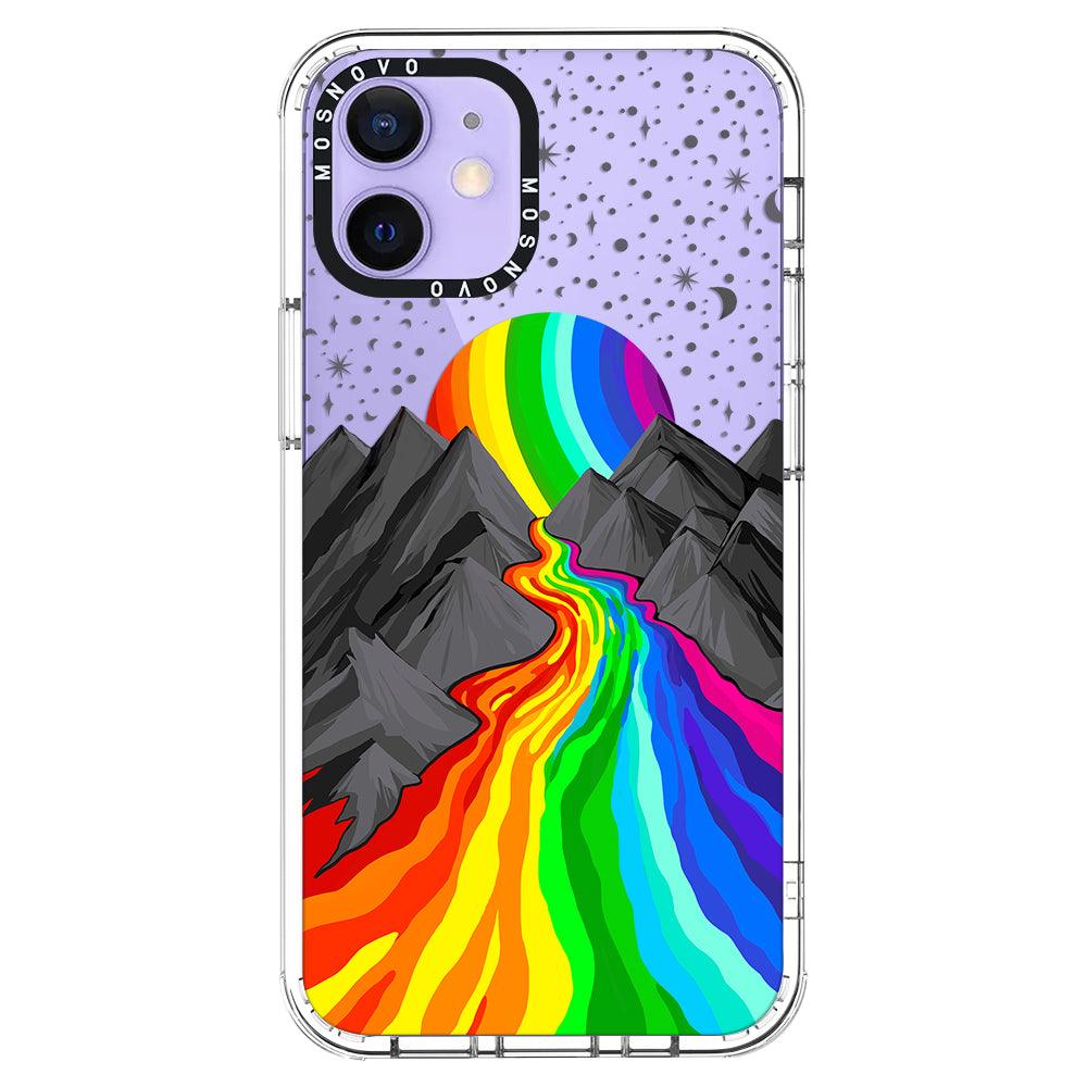 Rainbow Volcano Phone Case - iPhone 12 Mini Case - MOSNOVO