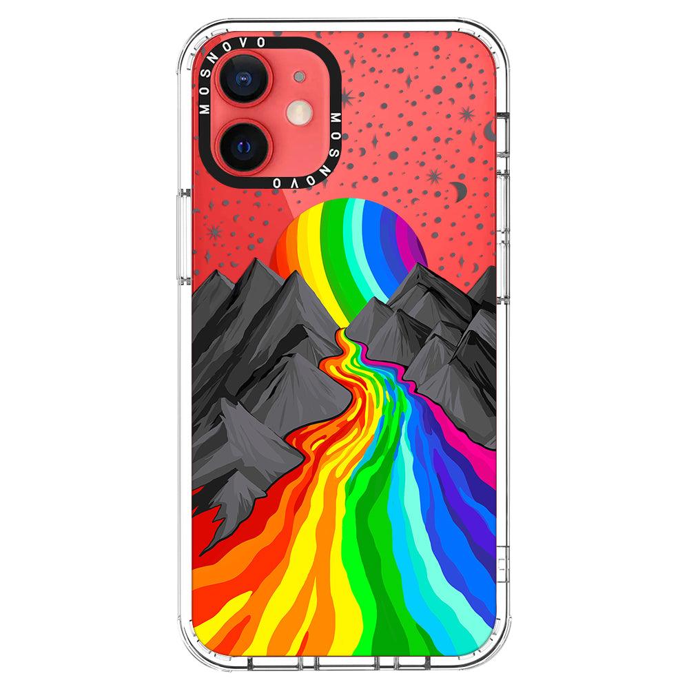 Rainbow Volcano Phone Case - iPhone 12 Mini Case - MOSNOVO