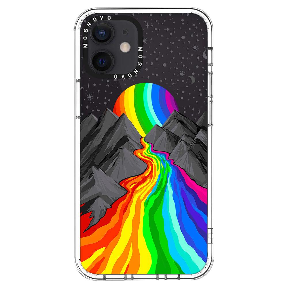 Rainbow Volcano Phone Case - iPhone 12 Mini Case - MOSNOVO