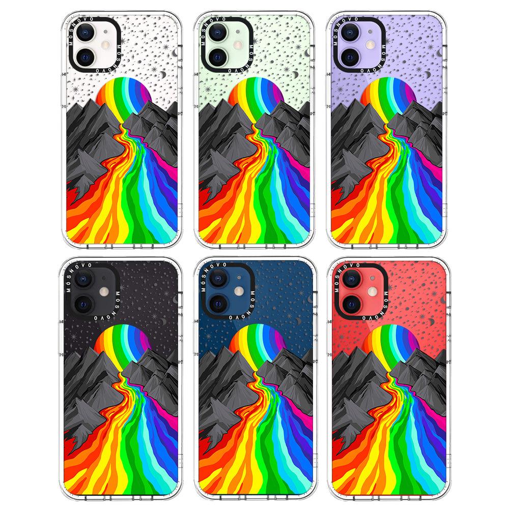 Rainbow Volcano Phone Case - iPhone 12 Mini Case - MOSNOVO