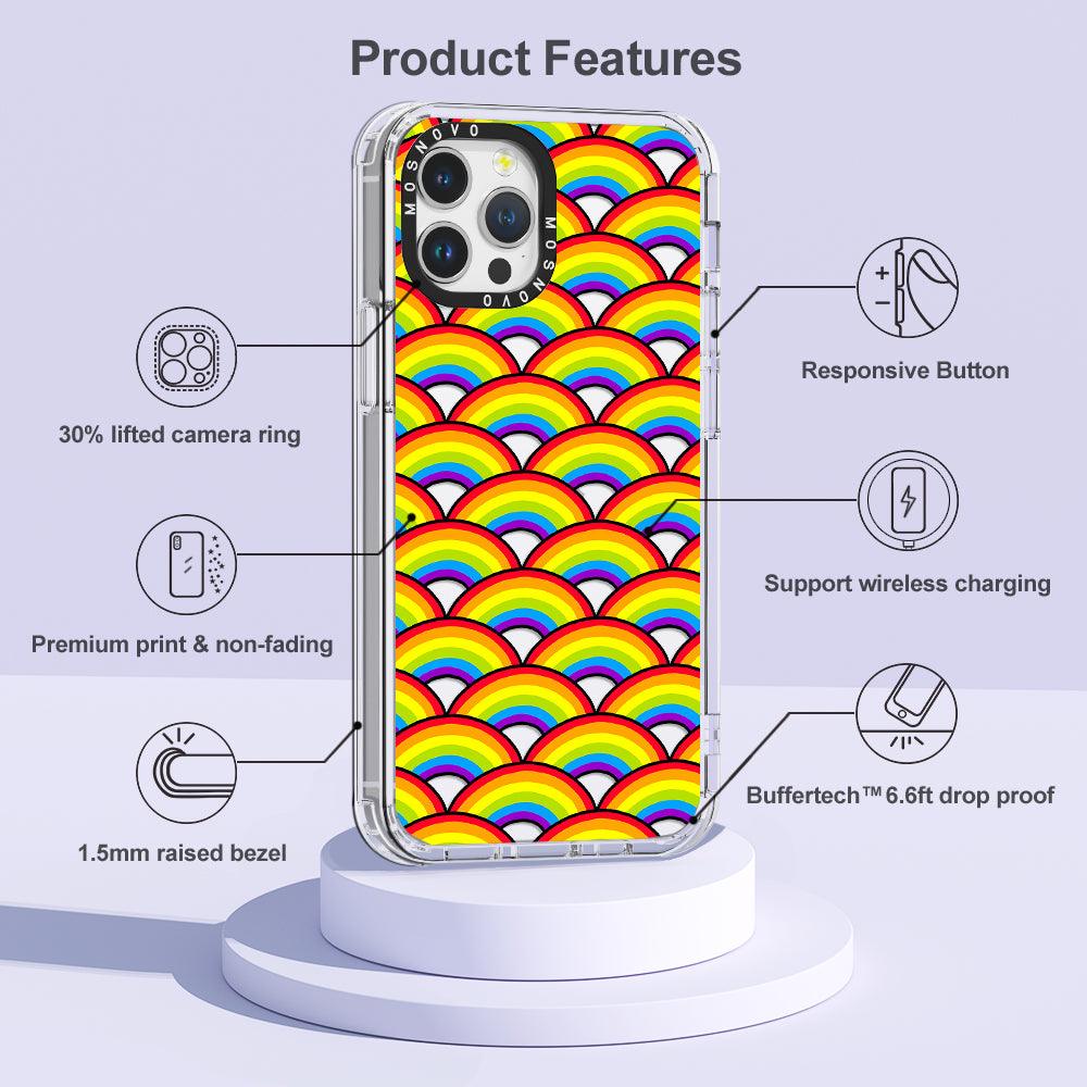 Rainbow Waves Phone Case - iPhone 12 Pro Case - MOSNOVO