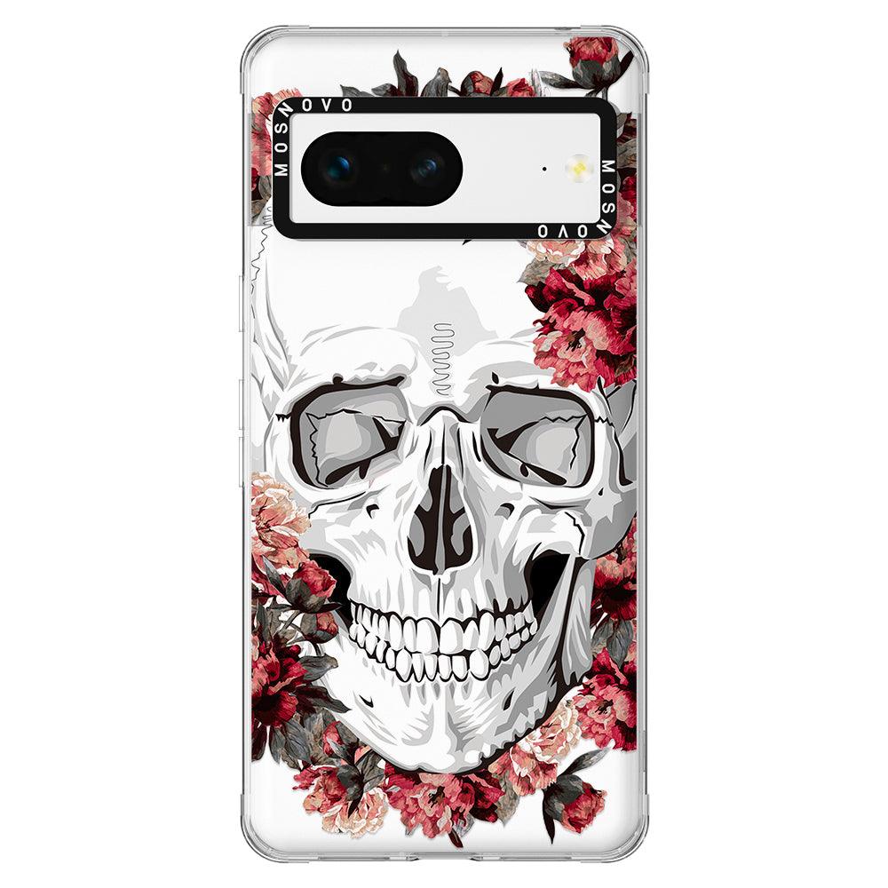 Red Flower Skull Phone Case - Google Pixel 7 Case - MOSNOVO