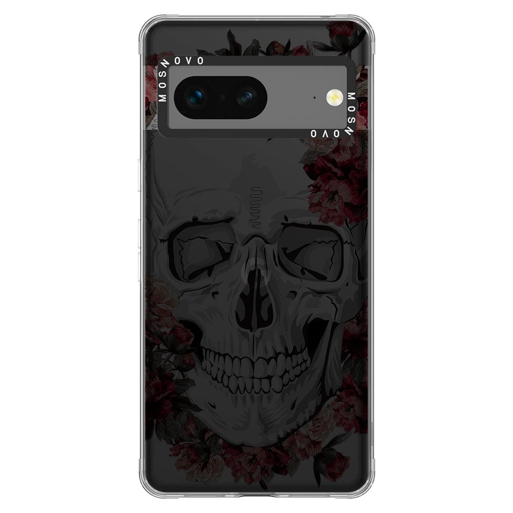 Red Flower Skull Phone Case - Google Pixel 7 Case - MOSNOVO