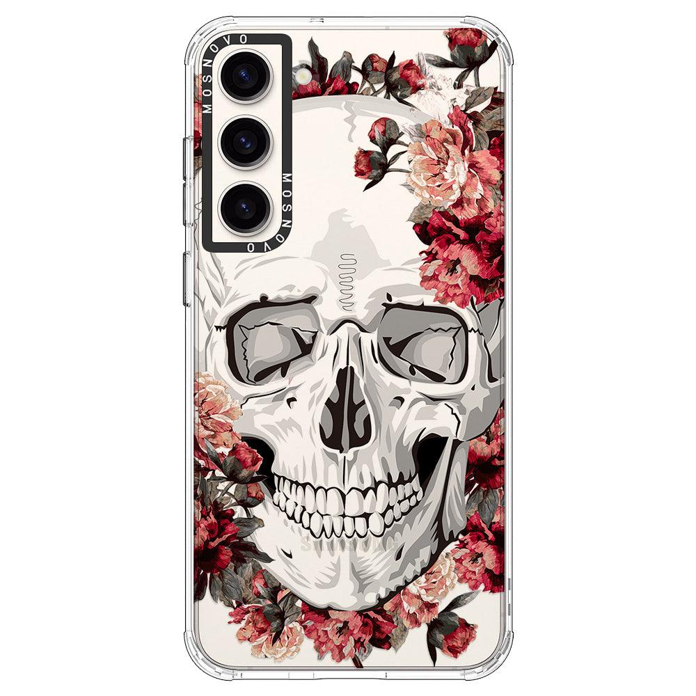 Red Flower Skull Phone Case - Samsung Galaxy S23 Case - MOSNOVO