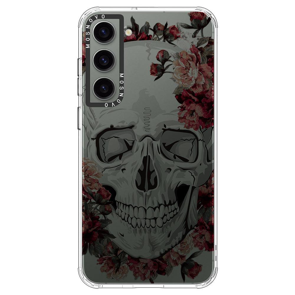 Red Flower Skull Phone Case - Samsung Galaxy S23 Case - MOSNOVO