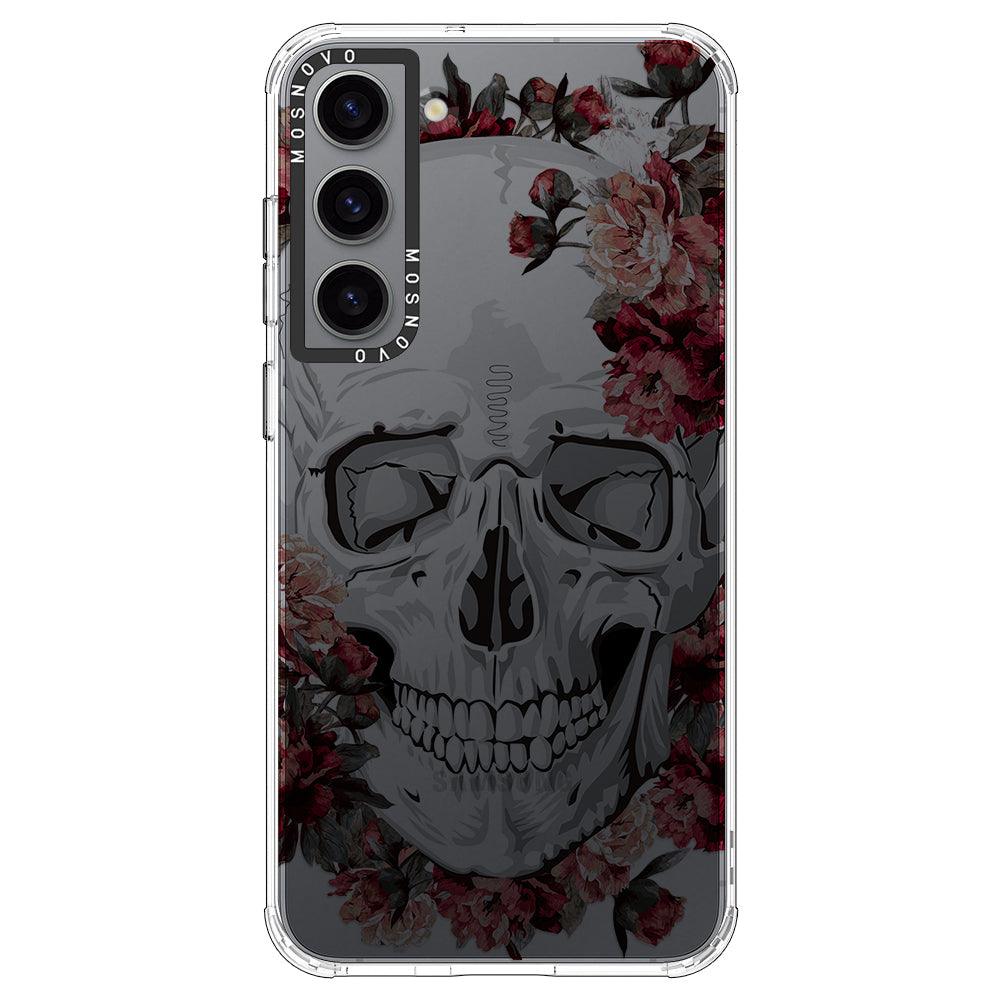 Red Flower Skull Phone Case - Samsung Galaxy S23 Case - MOSNOVO