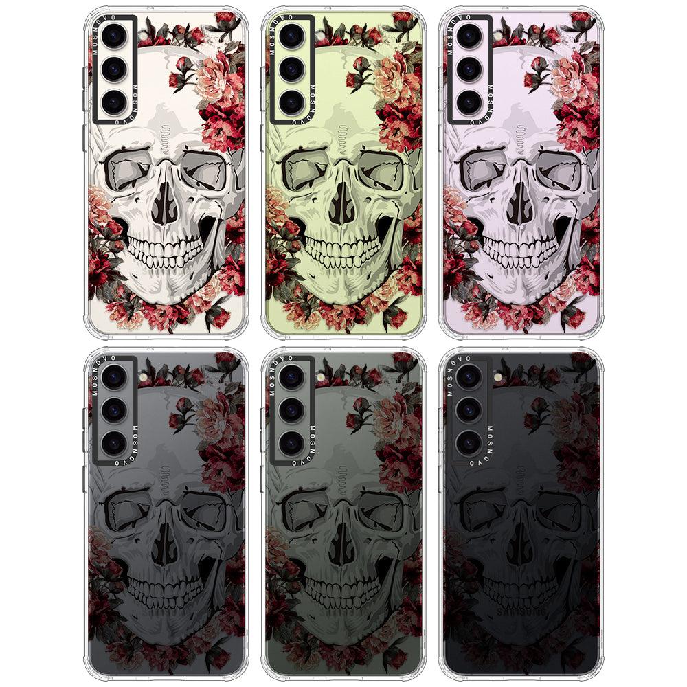 Red Flower Skull Phone Case - Samsung Galaxy S23 Case - MOSNOVO