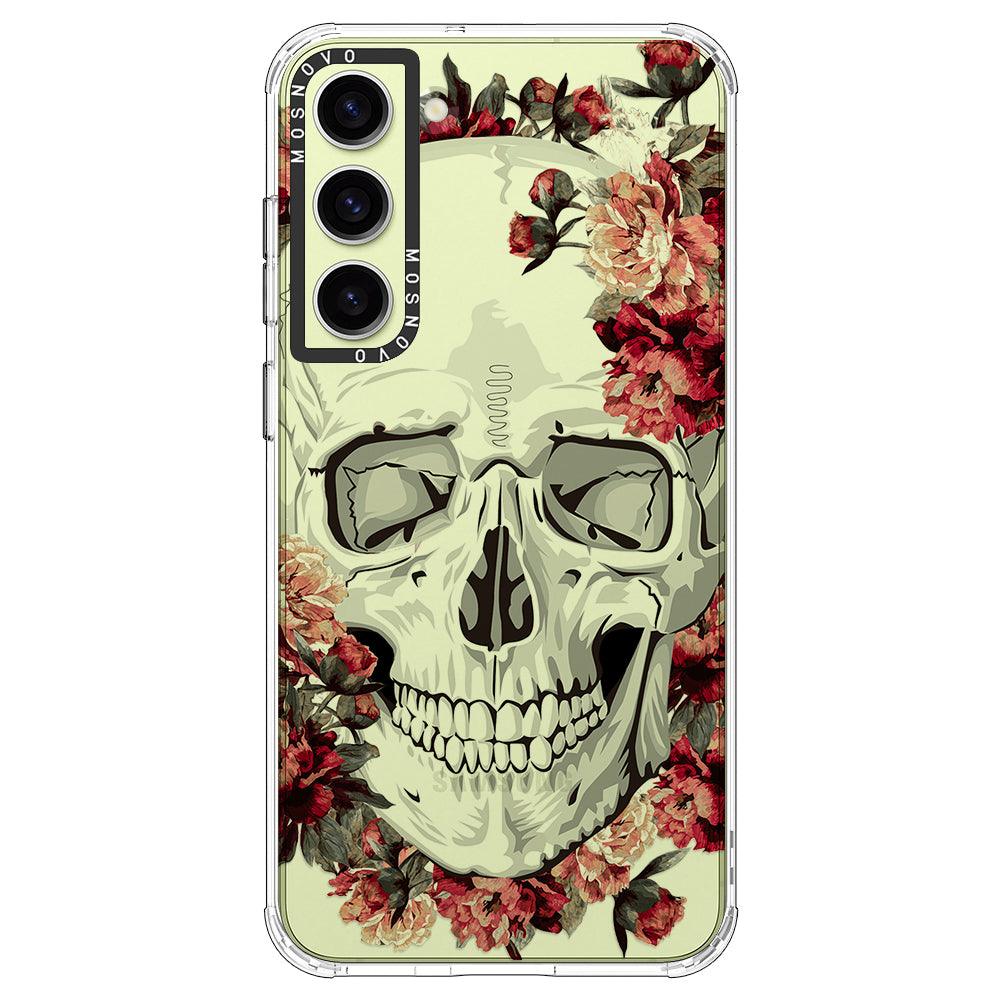 Red Flower Skull Phone Case - Samsung Galaxy S23 Plus Case - MOSNOVO