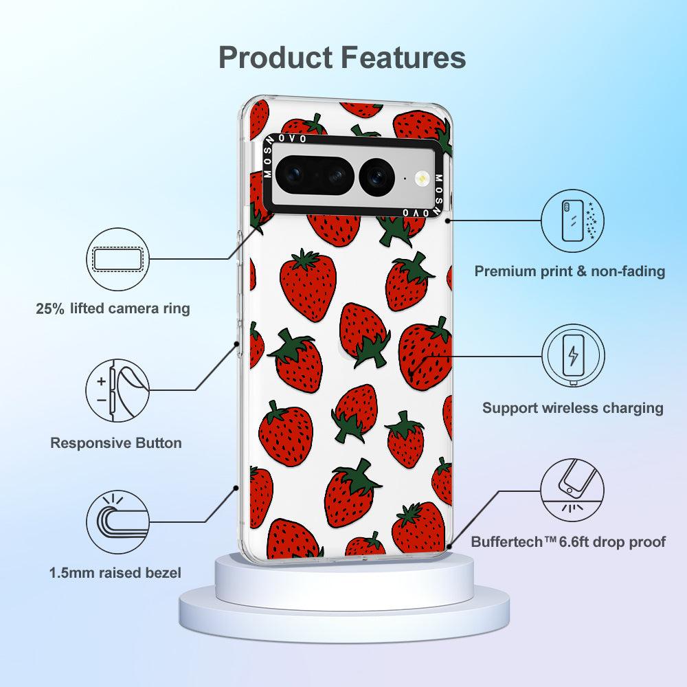 Red Strawberry Phone Case - Google Pixel 7 Pro Case - MOSNOVO