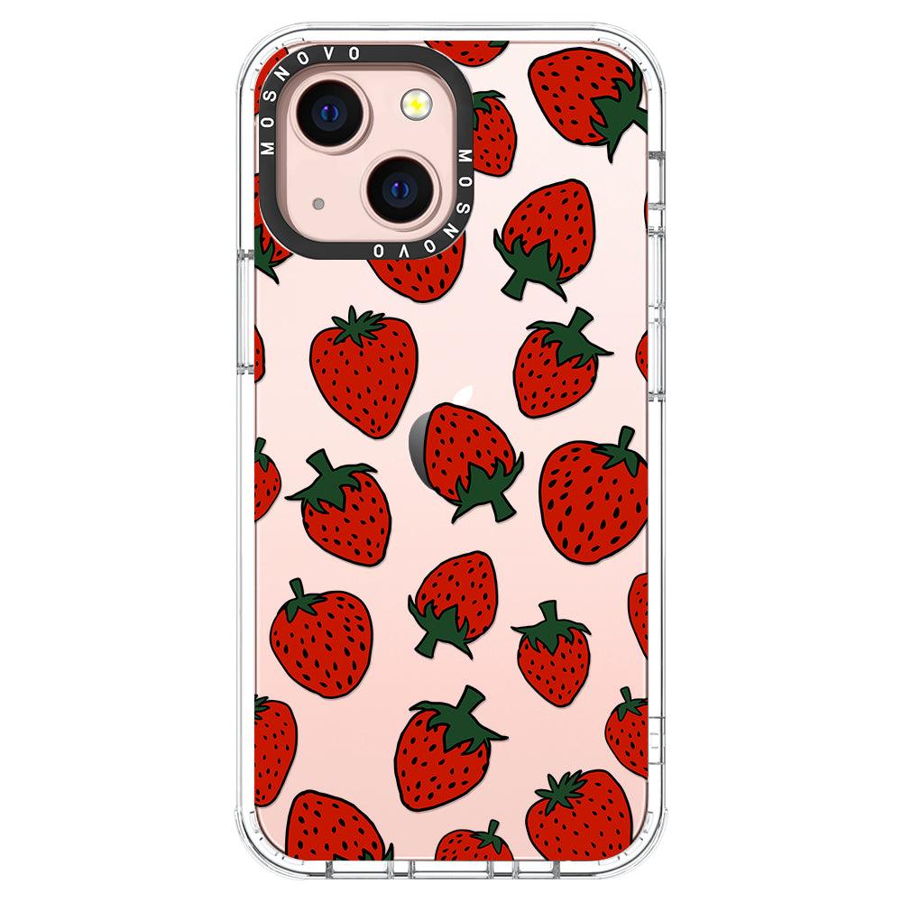 Red Strawberry Phone Case - iPhone 13 Mini Case - MOSNOVO